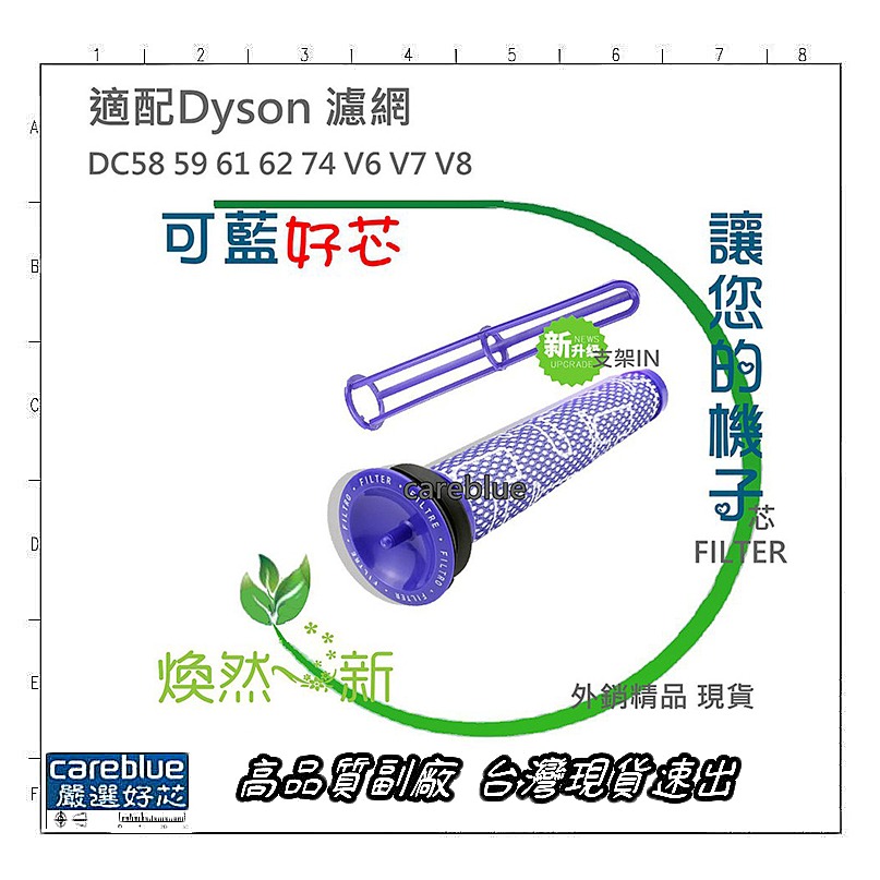  dyson 戴森 副廠 V6 前置+後置 過濾網 濾網 濾心 濾芯 HEPA 前置濾芯 套裝-細節圖5