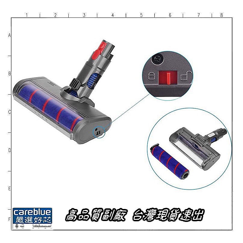 適用於戴森dyson無線吸塵器電動乾濕 清潔 拖把 打臘 電動吸頭 適配 DC58 59 62 V6 軟絨刷頭 濾網-細節圖3