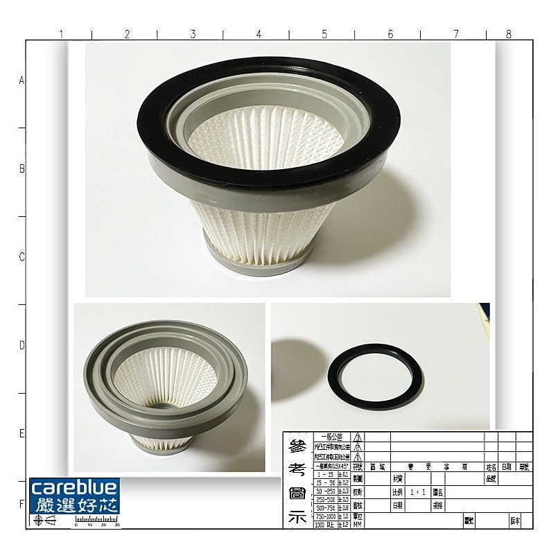 濾網 適 義大利 Balzano 百佳諾 BZ-VC006 / BZ-VC008 吸塵器 HEUM HU-VC022-細節圖2