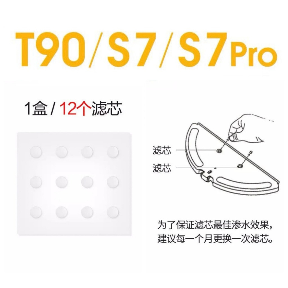 適配360掃地機器人配件S5 S7 T90 邊刷 滾刷 主刷 抹布 拖布 濾網 水芯-細節圖2