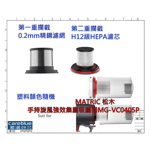濾網 適用 MATRIC 松木 手持旋風強效集塵 吸塵器 MG-VC0405P MG-VC0501P