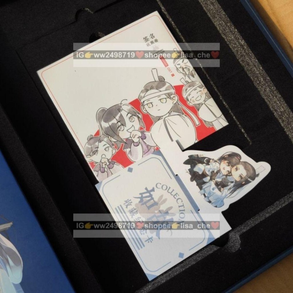 貓耳FM 魔道祖師 廣播劇 完結紀念套裝 原聲音樂集 忘羨立牌 八音盒 U盤 簽名集小冊子 徽章 藍忘機  魏無羡-細節圖6