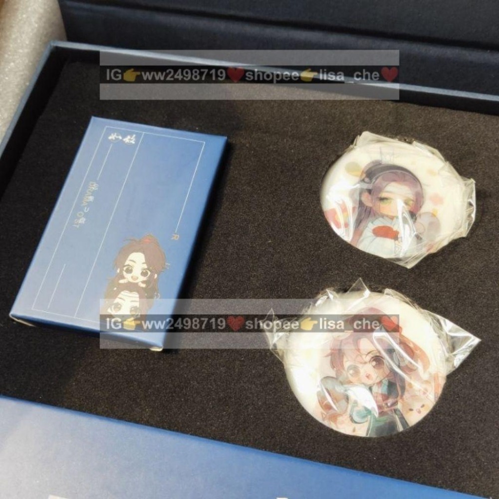 貓耳FM 魔道祖師 廣播劇 完結紀念套裝 原聲音樂集 忘羨立牌 八音盒 U盤 簽名集小冊子 徽章 藍忘機  魏無羡-細節圖9