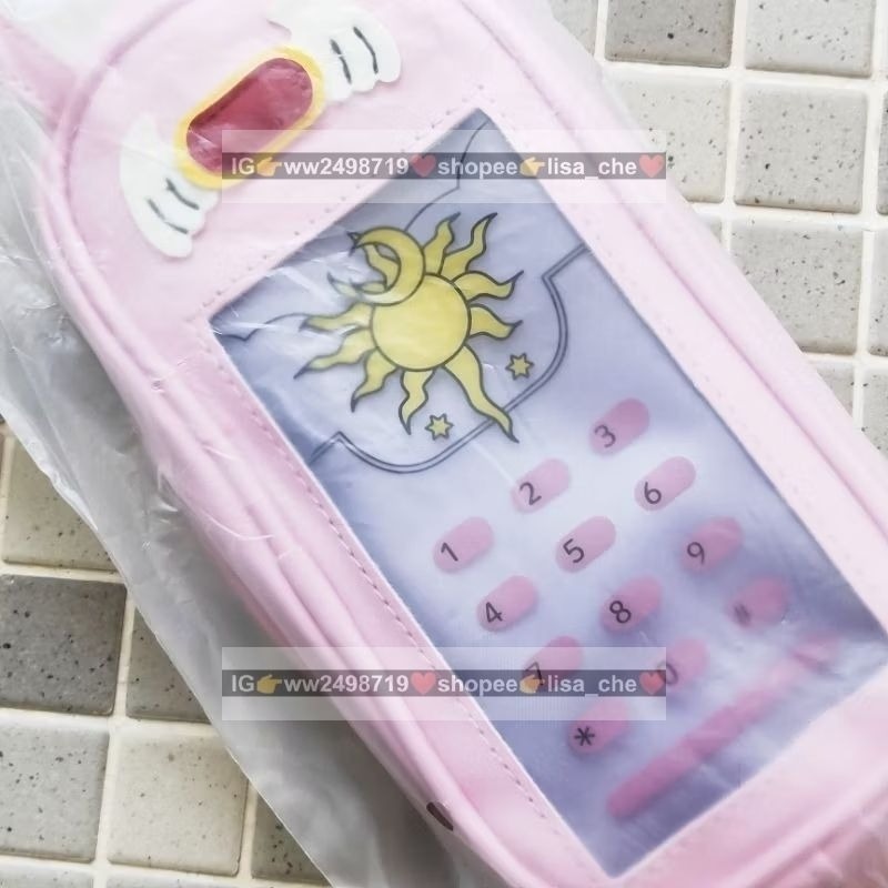 日版 庫洛魔法使 25週年 娃包 票卡夾 通信電話造型 收納包 電話 對講機 包包 化妝包 鉛筆盒 庫洛牌 小櫻 知世-細節圖4