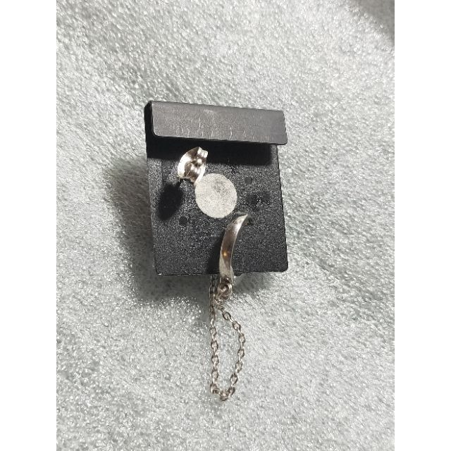 現貨 鋼製 骷髏頭 鑽石十字架 交叉耳環 雙耳環 耳骨 個性 男女通用 耳環 骷髏 巴洛克 黑暗-細節圖3