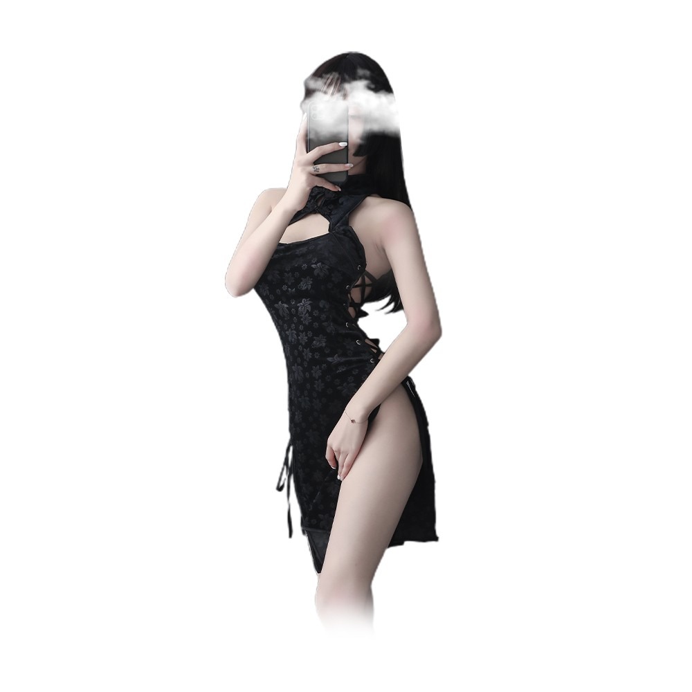 Gaoria｜秘吻熱戀｜側交叉旗袍連身裙-細節圖3