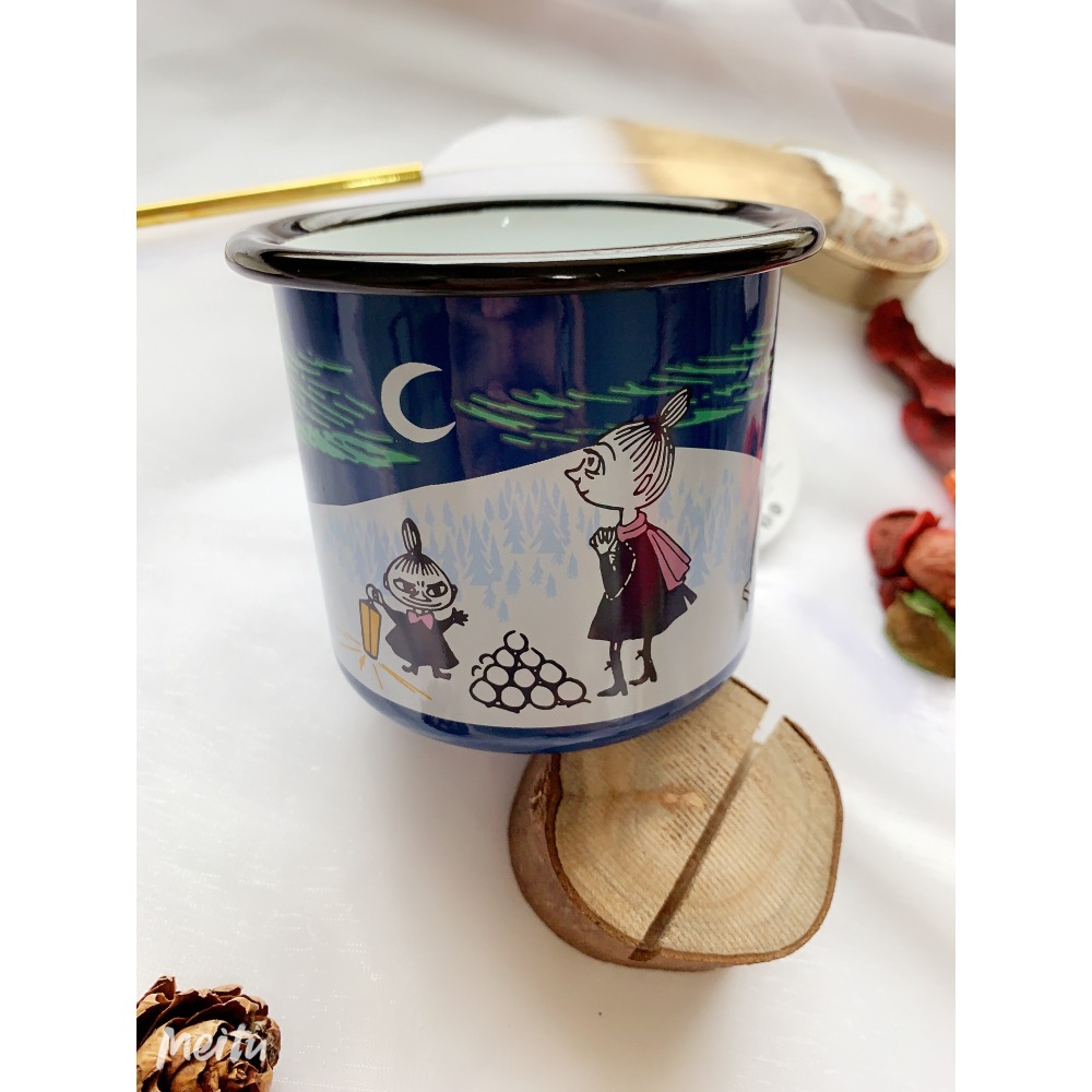 【絕版珍藏】芬蘭 Muurla 嚕嚕米【絕限量版「冬夜 Winter Night」琺瑯杯 (全球限量 2000 PCS)-細節圖2