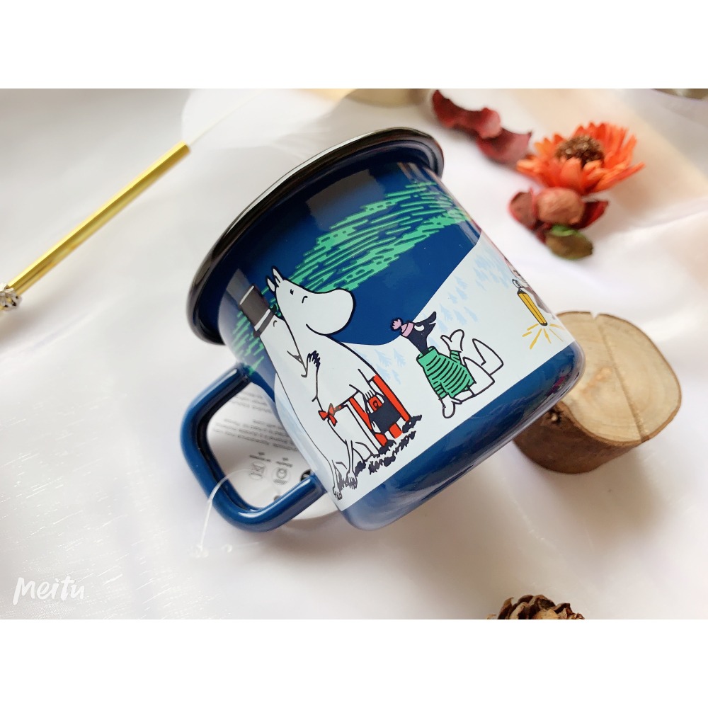 【絕版珍藏】芬蘭 Muurla 嚕嚕米【絕限量版「冬夜 Winter Night」琺瑯杯 (全球限量 2000 PCS)-細節圖3