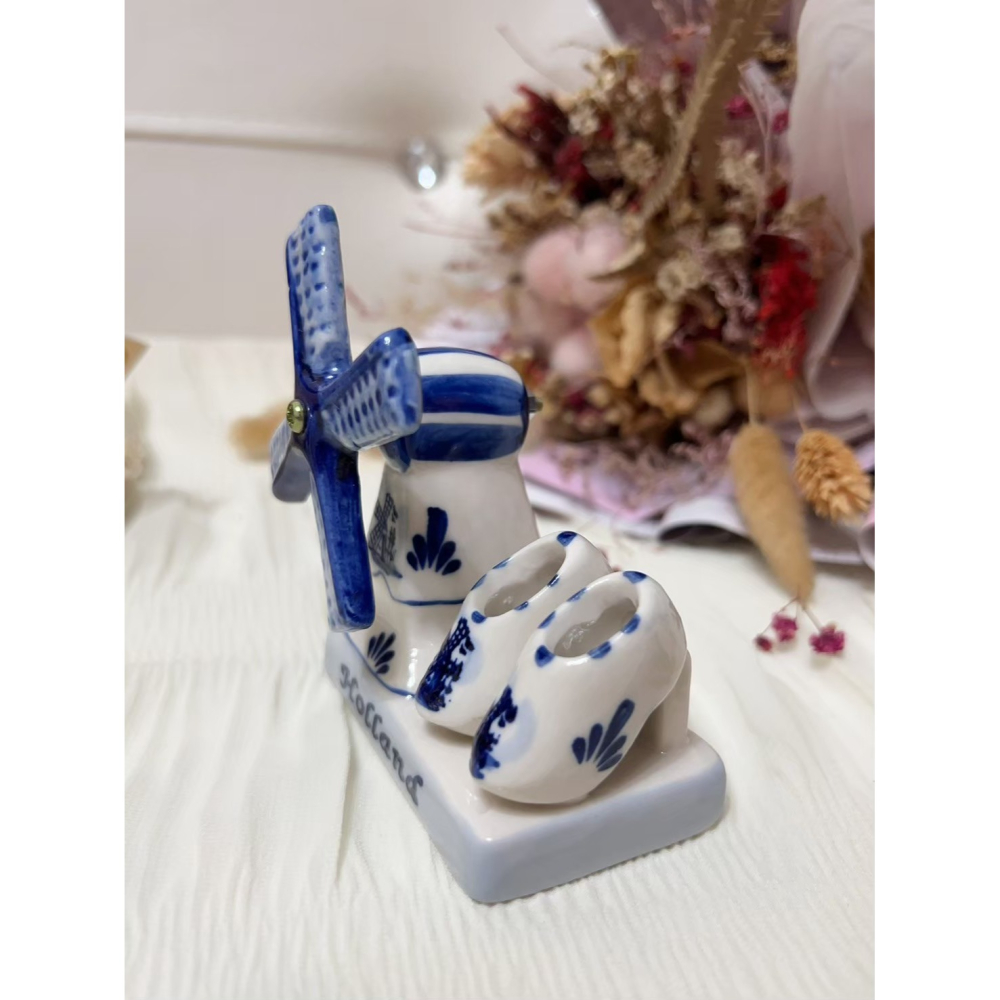 【經典荷蘭】正統 Blue Delft 手繪藍瓷風車 ── 迷你木鞋裝飾、絕美擺飾-細節圖3