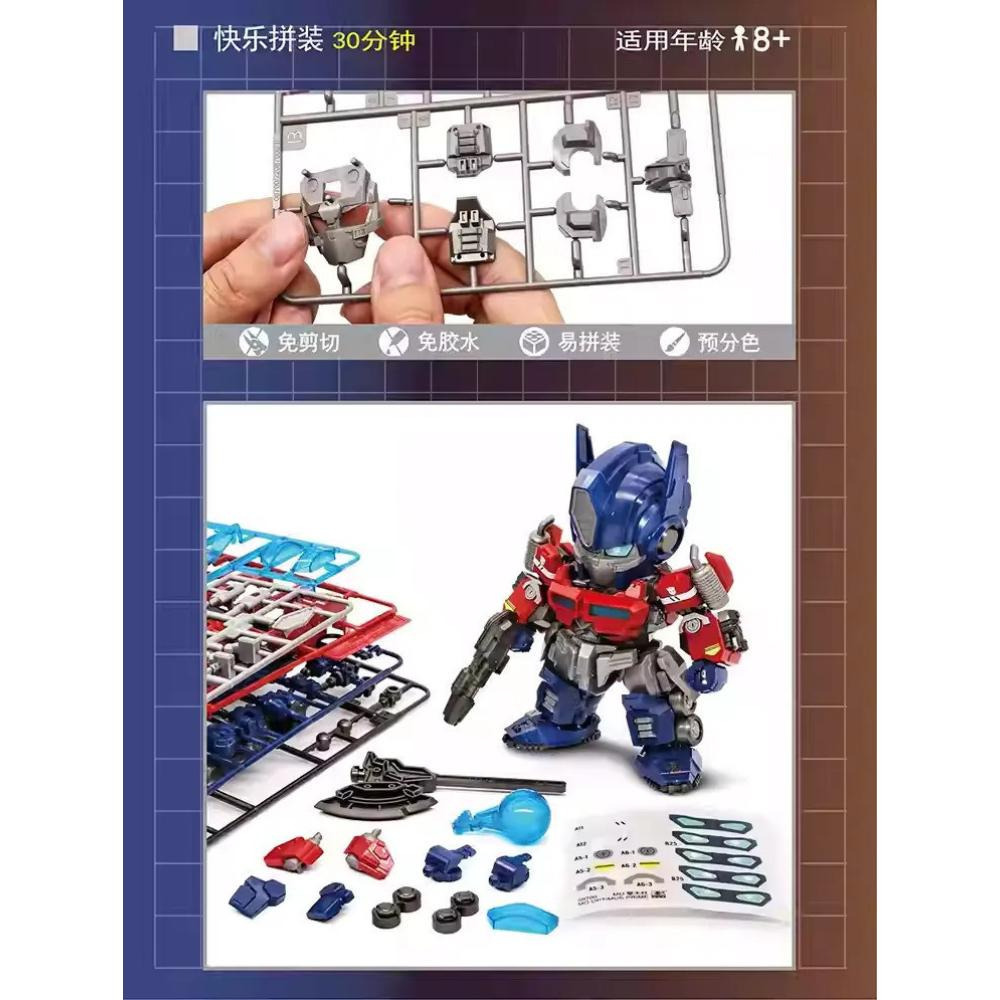 玩具研究中心(用卷折價再免運) 現貨  小號手 變形金剛 Q版系列 擎天柱 柯博文 組裝模型-細節圖6