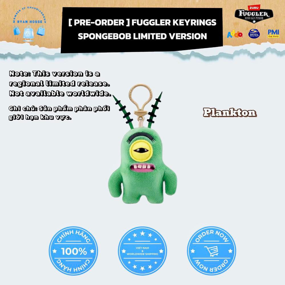 玩具研究中心(用卷折價再免運) FUGGLER 牙齒怪 5吋 海綿寶寶 派大星 章魚哥 皮老闆 小蝸 掛飾-細節圖2