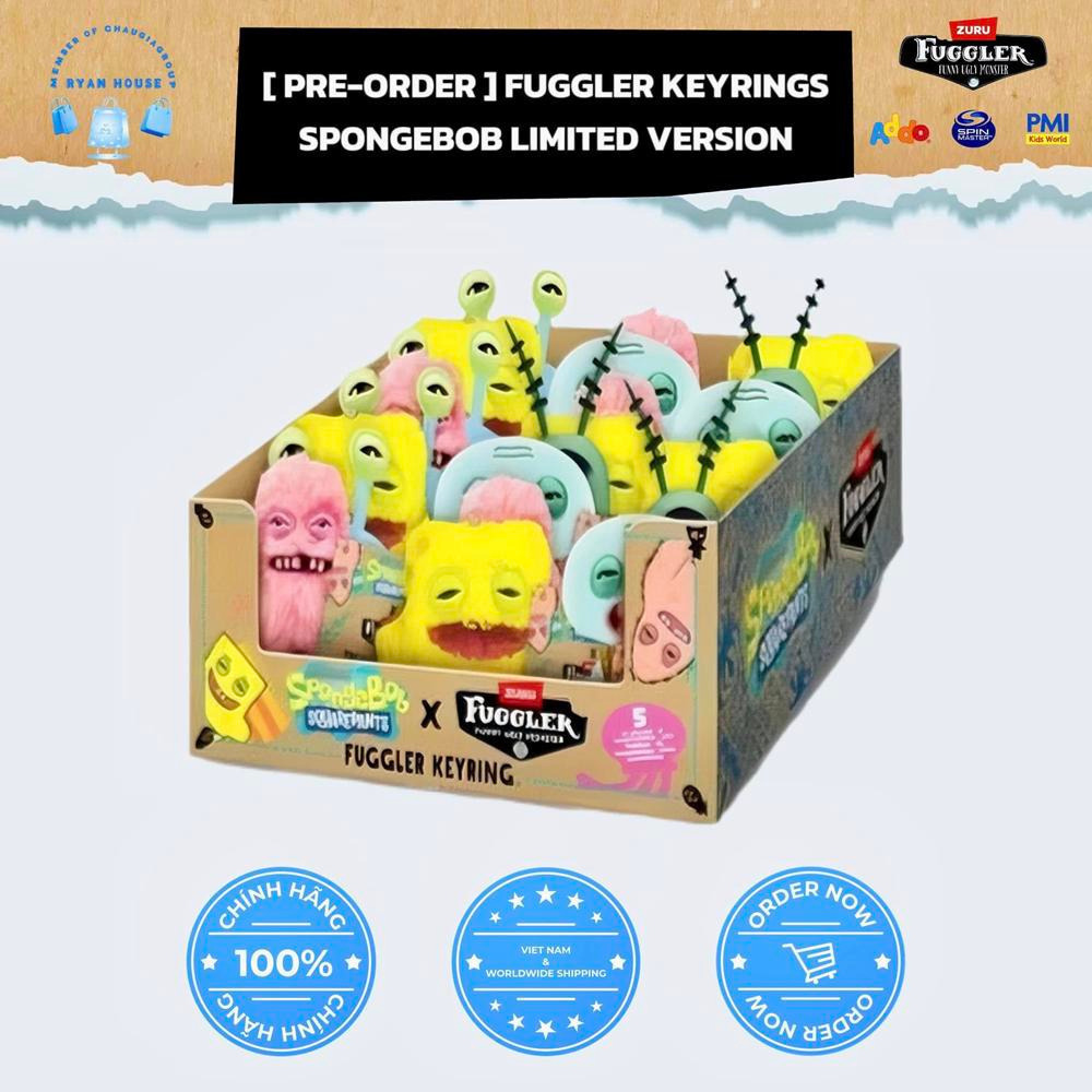 玩具研究中心(用卷折價再免運) FUGGLER 牙齒怪 5吋 海綿寶寶 派大星 章魚哥 皮老闆 小蝸 掛飾-細節圖7