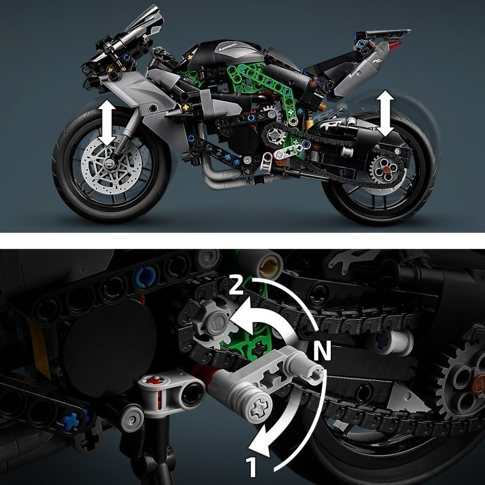 玩具研究中心 現貨 樂高 LEGO 積木 科技系列 川崎 Ninja H2R Kawasaki 42170-細節圖3
