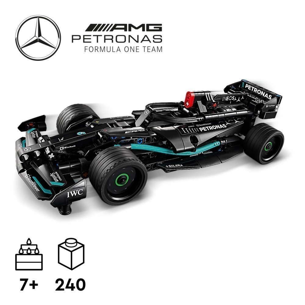 玩具研究中心 現貨 樂高 LEGO 積木 科技 賓士 Mercedes AMG F1 W14 E 迴力車42165-細節圖3