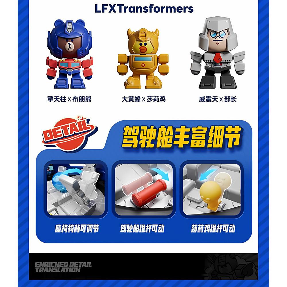 玩具研究中心(用卷折價再免運)現貨 布魯可 積木人 變形金剛 X LINE FRIENDS 熊大 柯博文 聯名款-細節圖11