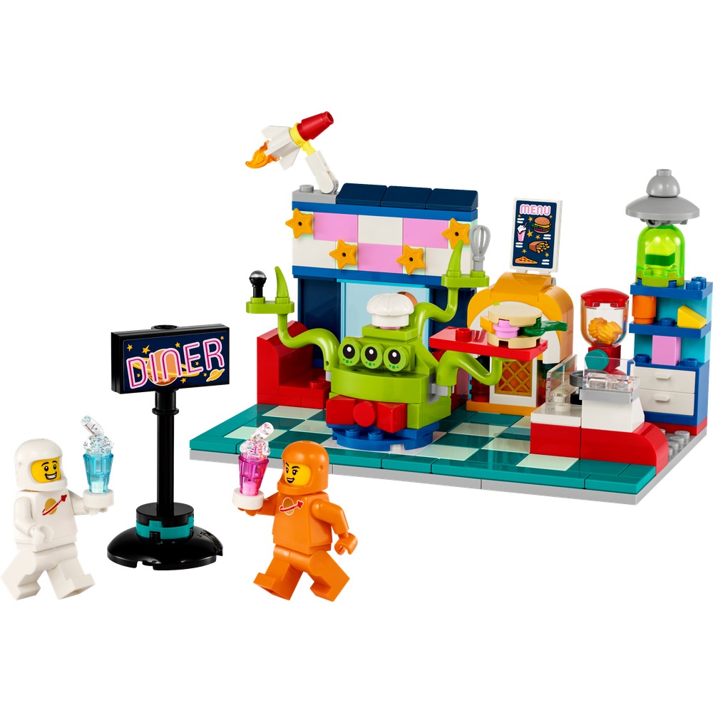 玩具研究中心 現貨 樂高 LEGO 積木 外星人太空餐廳 內含 橘色 白色 太空人 40687-細節圖5