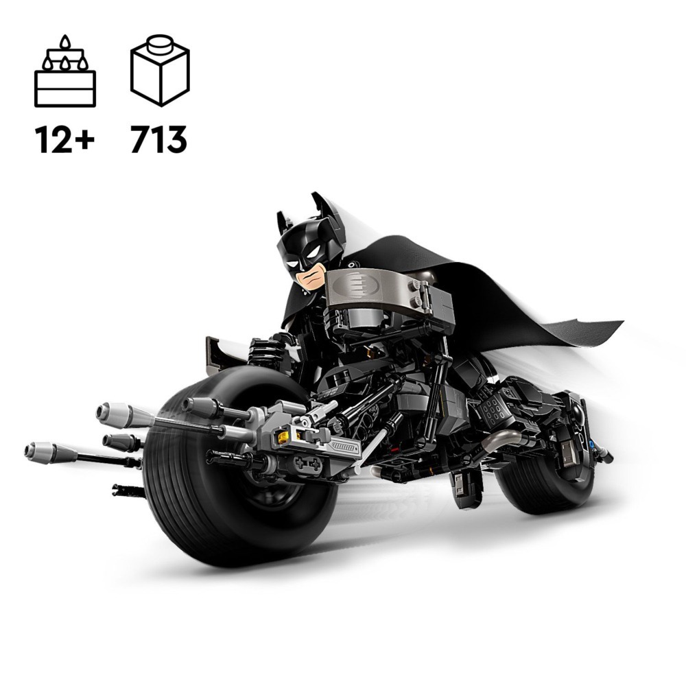 玩具研究中心 現貨 樂高 LEGO 積木 超級英雄系列 黑暗騎士 蝙蝠俠和蝙蝠機車 76273-細節圖3