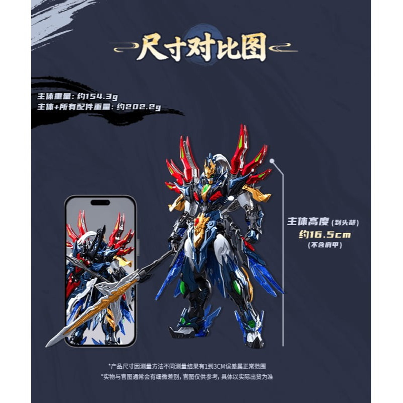 玩具研究中心 代理 摩動核 星煉級 玉衡宮 廉貞星君 項羽 合金成品可動機甲 SP-XH01A 12月預購0417L-細節圖4