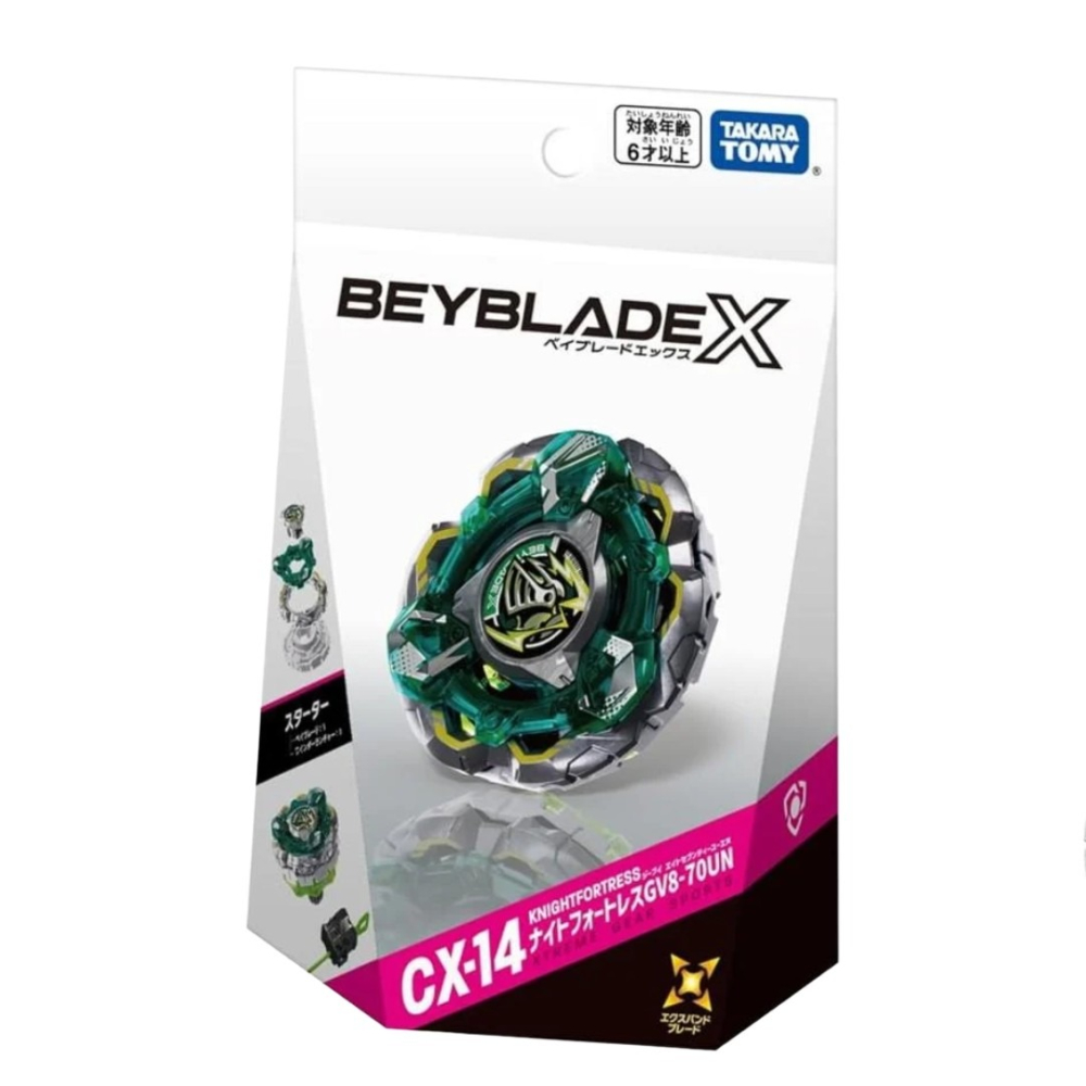 玩具研究中心 現貨NBeyblade 戰鬥陀螺 爆旋陀螺X CX-14 入門套裝 夜之要塞 GV8-70UN 台灣代理版-細節圖2
