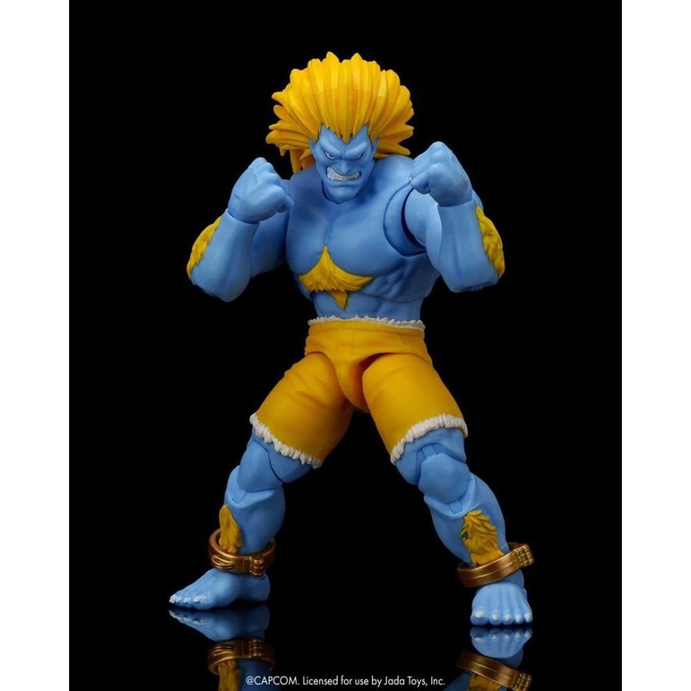 玩具研究中心 現貨K JADA 6吋 快打旋風 Blanka 布蘭卡 青狼 Player 2 藍色版 可動公仔-細節圖4