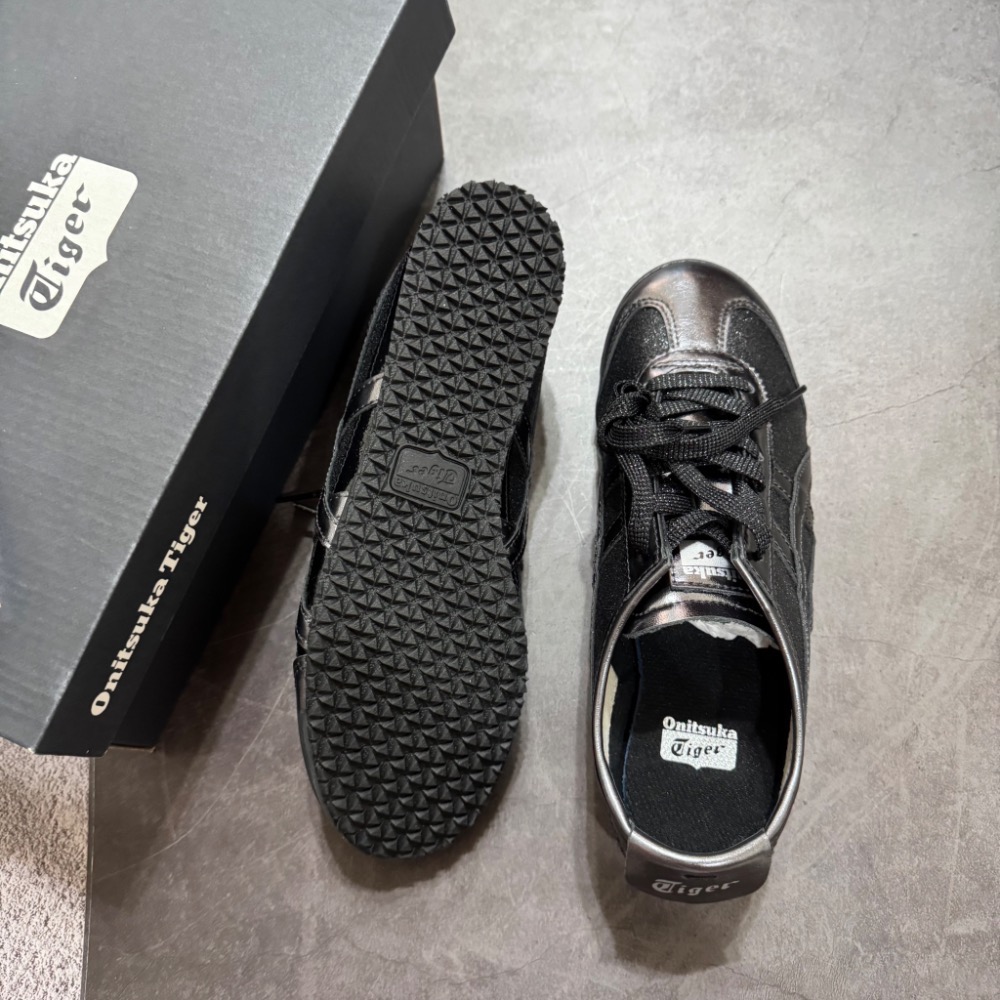 全新現貨 日本 Onitsuka Tiger 鬼塚虎 細閃黑銀色 24號 MEXICO 66｜1183C480-001-細節圖4