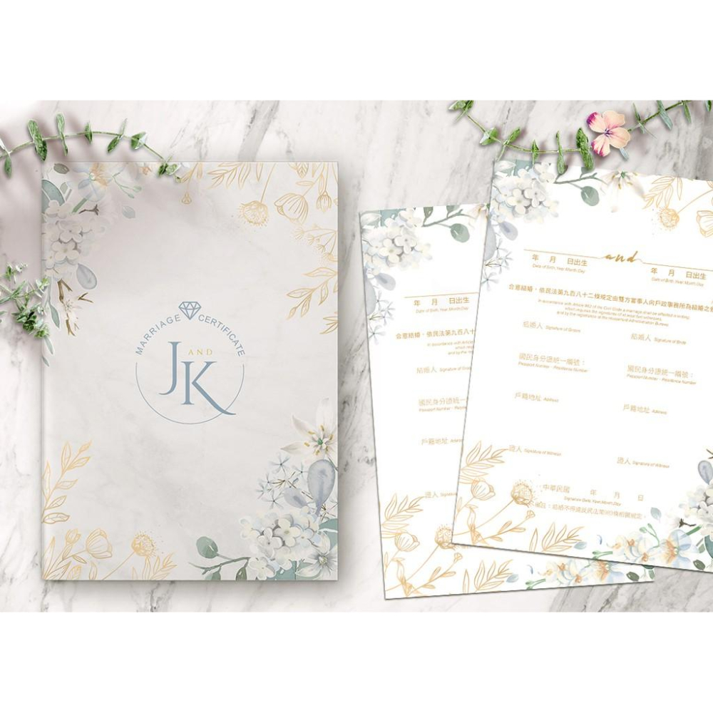 結婚證書夾 - 精裝版結婚證書 一輩子的結婚禮物  ( 結婚登記用 結婚書約收藏夾) 【美好設計】-細節圖2