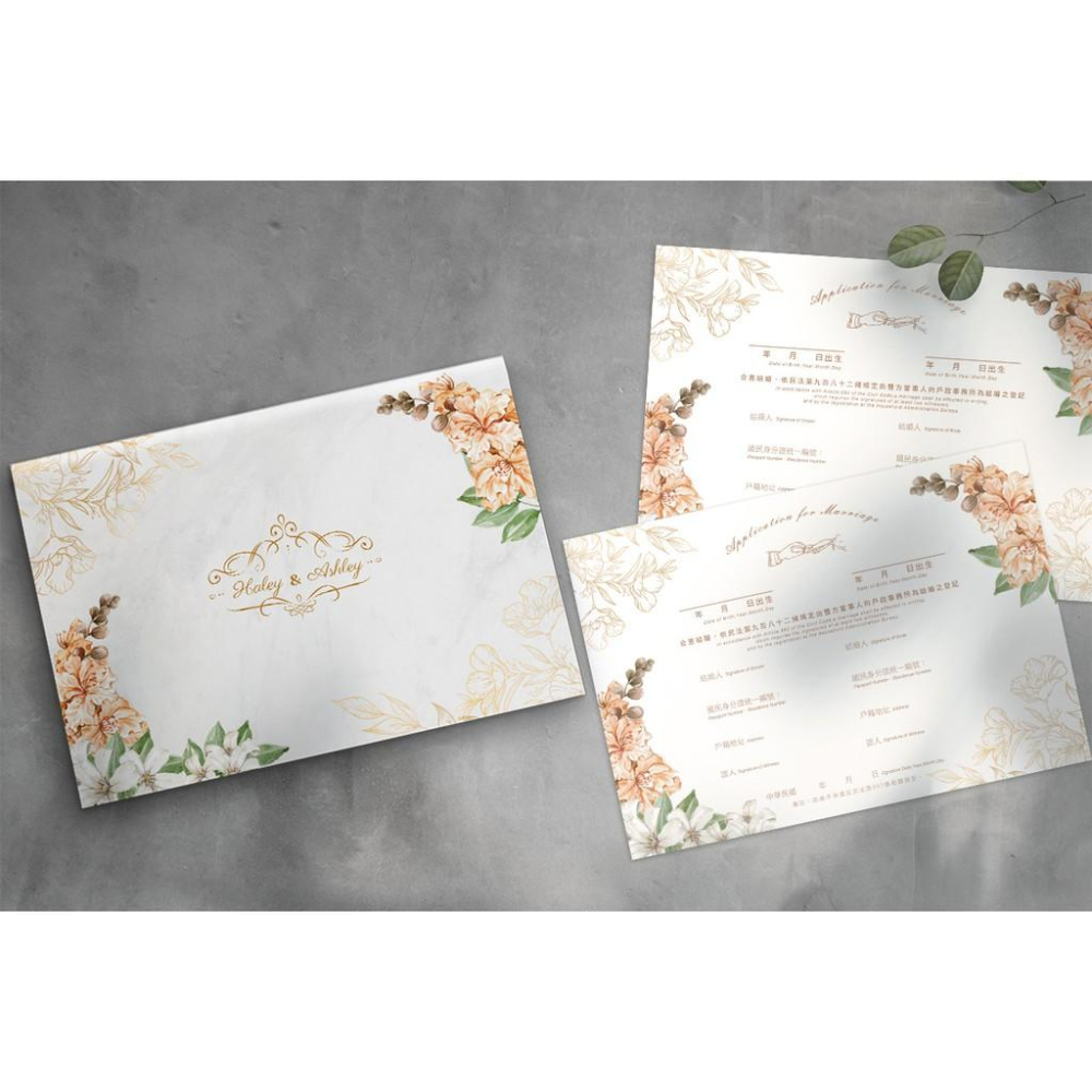 結婚證書夾 -橫式書約夾 精裝版結婚證書 一輩子的結婚禮物  ( 結婚登記用 結婚書約收藏夾) 【美好設計】-細節圖3