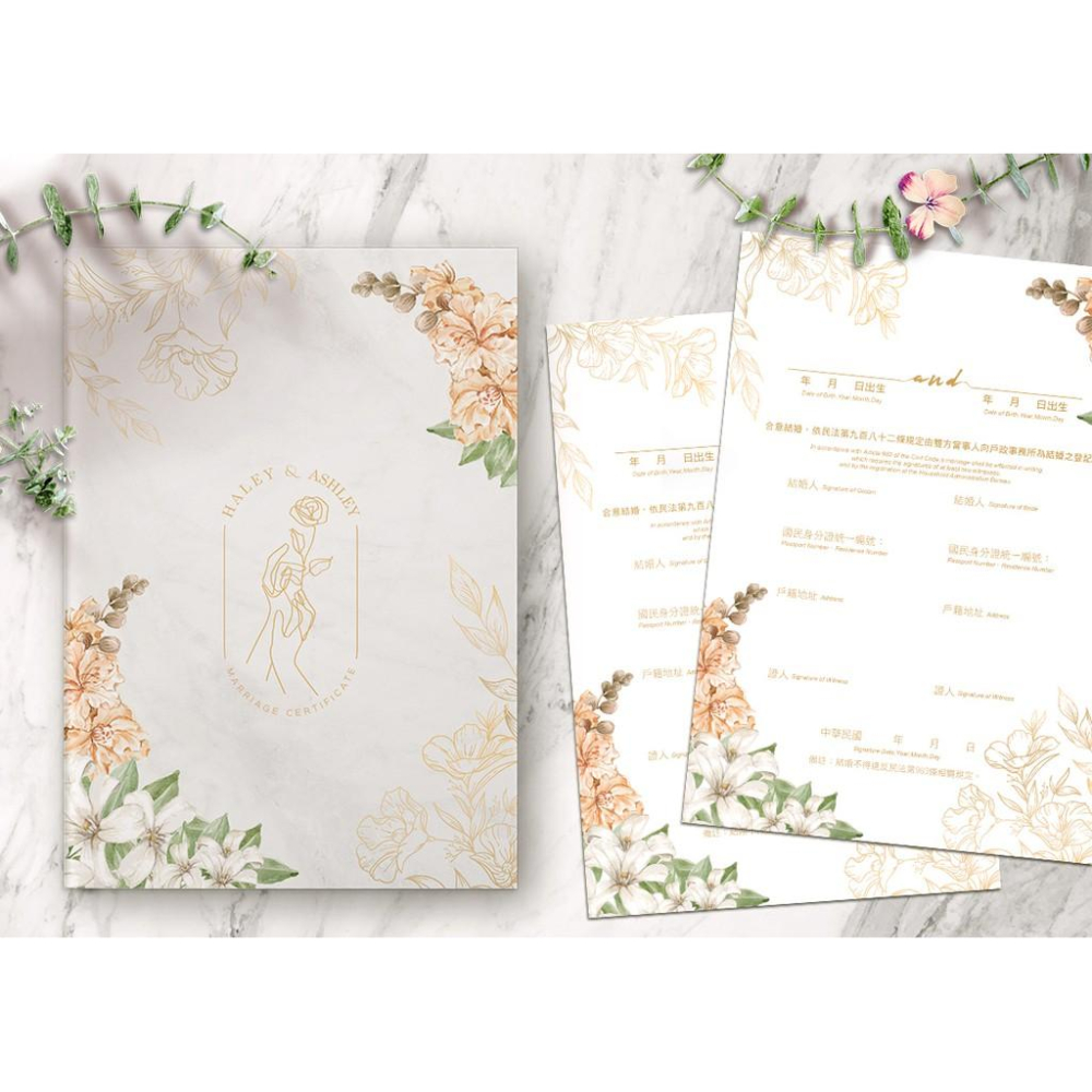 結婚證書夾 - 精裝版結婚證書 一輩子的結婚禮物  ( 結婚登記用 結婚書約收藏夾) 【美好設計】-細節圖2