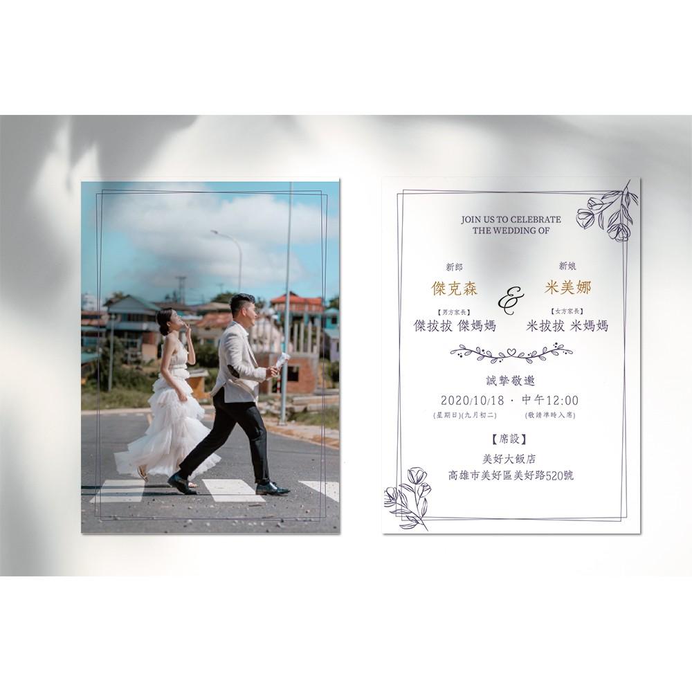 西式喜帖-簡約風格  / 可少量印製 可放婚紗照 韓式喜帖-明信片式喜帖-max美好設計-細節圖3