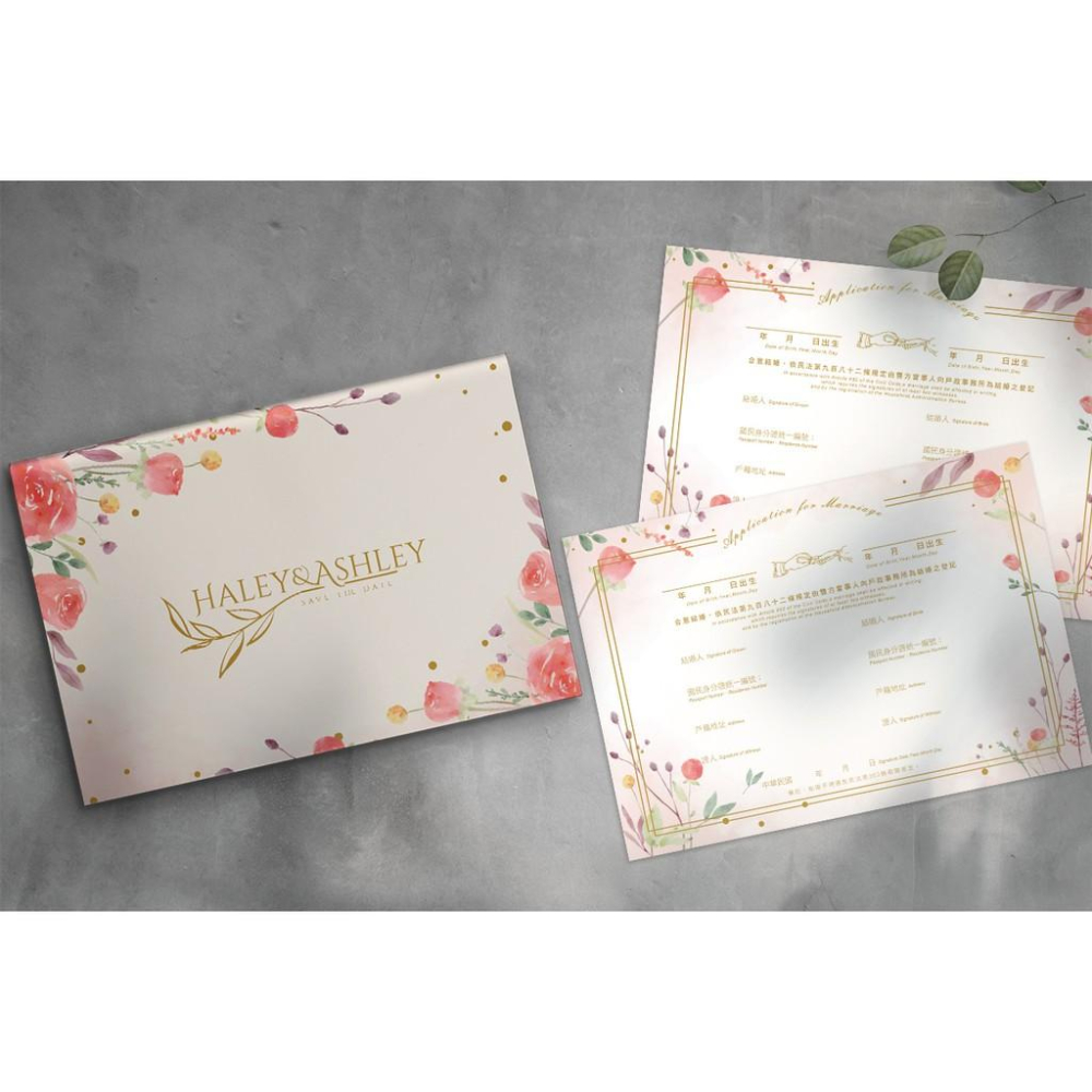 結婚證書夾 -橫式書約夾 精裝版結婚證書 一輩子的結婚禮物  ( 結婚登記用 結婚書約收藏夾) 【美好設計】-細節圖2