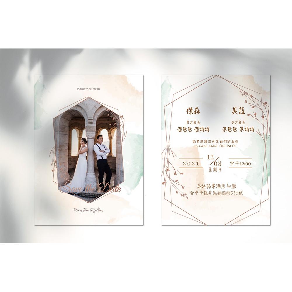 西式喜帖-美式風格  / 可少量印製 可放婚紗照 韓式喜帖-明信片式喜帖-max美好設計-細節圖3