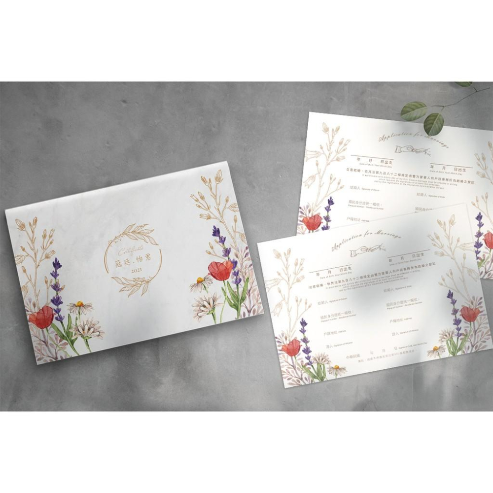 結婚證書夾 -橫式書約夾 精裝版結婚證書 一輩子的結婚禮物  ( 結婚登記用 結婚書約收藏夾) 【美好設計】-細節圖3