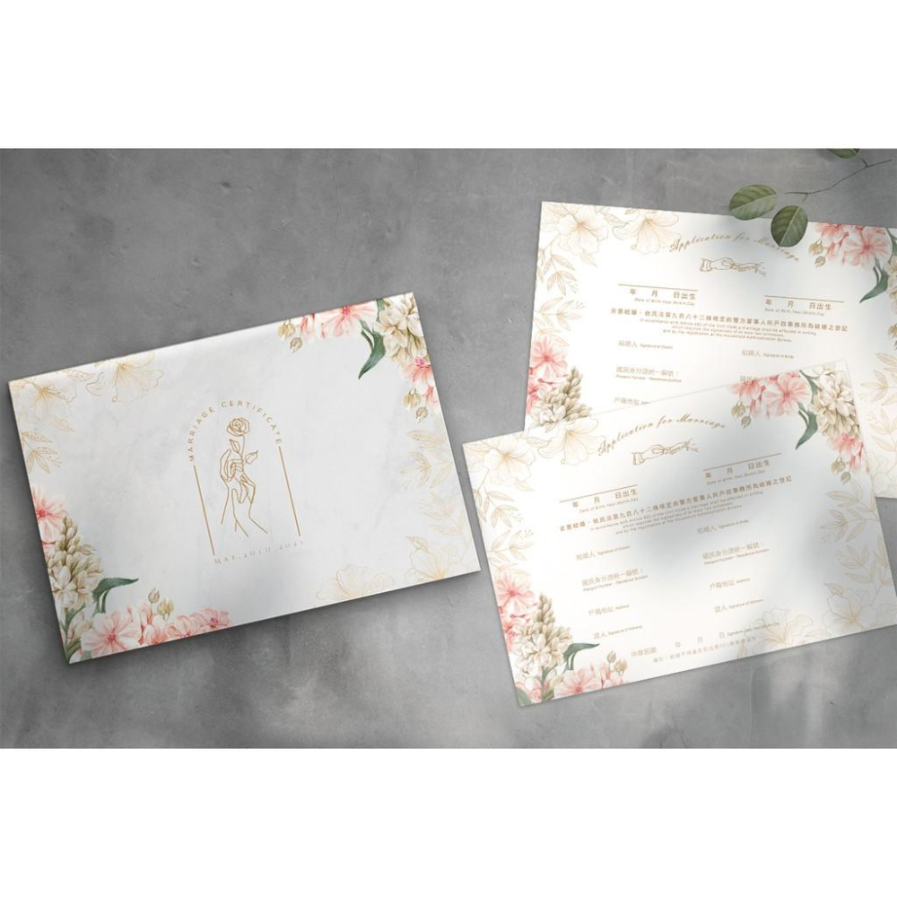 結婚證書夾 -橫式書約夾 精裝版結婚證書 一輩子的結婚禮物  ( 結婚登記用 結婚書約收藏夾) 【美好設計】-細節圖3