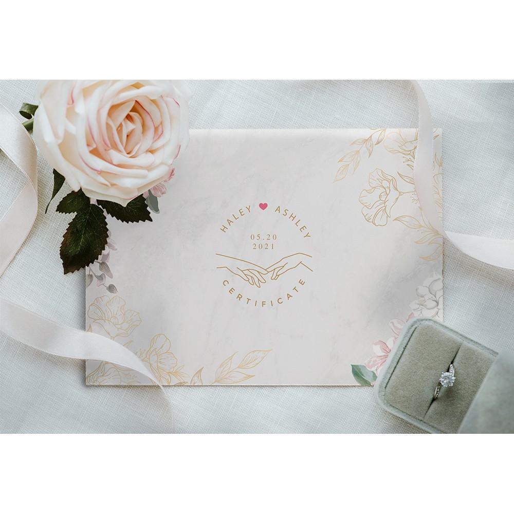 結婚證書夾 -橫式書約夾 精裝版結婚證書 一輩子的結婚禮物  ( 結婚登記用 結婚書約收藏夾) 【美好設計】-細節圖2