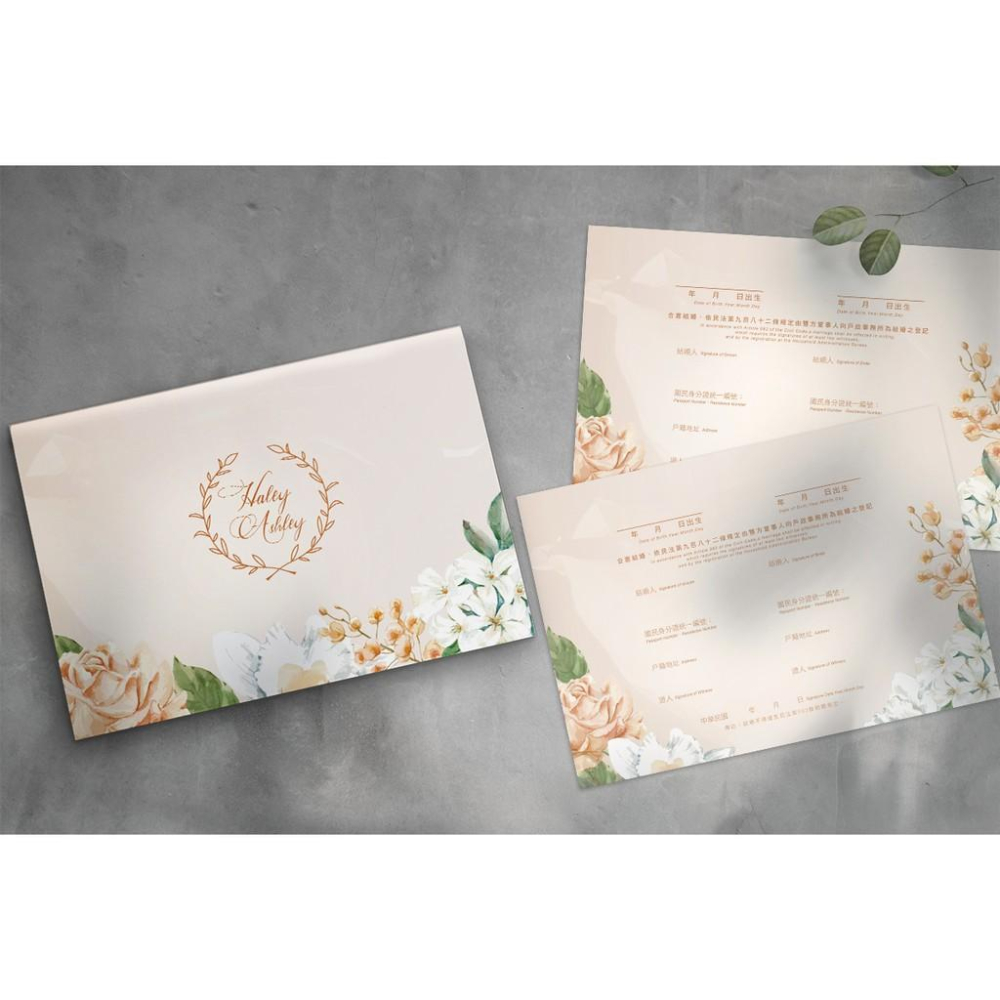 結婚證書夾 -橫式書約夾 精裝版結婚證書 一輩子的結婚禮物  ( 結婚登記用 結婚書約收藏夾) 【美好設計】-細節圖3