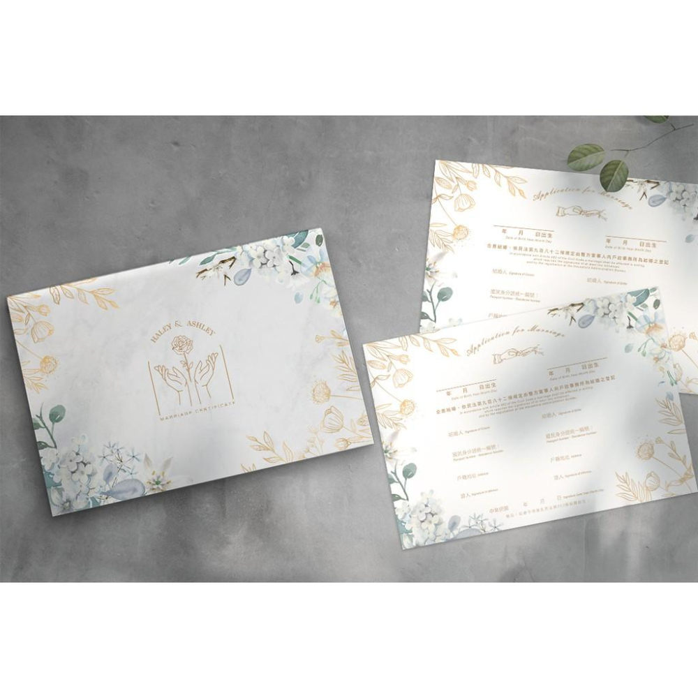 結婚證書夾 -橫式書約夾 精裝版結婚證書 一輩子的結婚禮物  ( 結婚登記用 結婚書約收藏夾) 【美好設計】-細節圖3