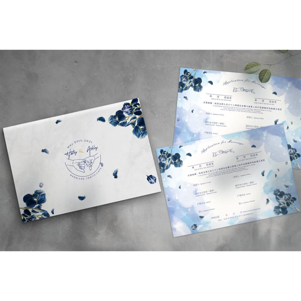 結婚證書夾 -橫式書約夾 精裝版結婚證書 一輩子的結婚禮物  ( 結婚登記用 結婚書約收藏夾) 【美好設計】-細節圖3