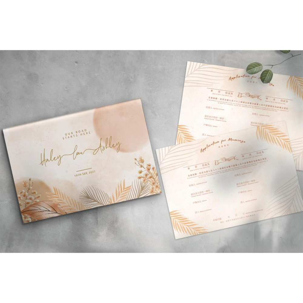 結婚證書夾 -橫式書約夾 精裝版結婚證書 一輩子的結婚禮物  ( 結婚登記用 結婚書約收藏夾) 【美好設計】-細節圖4