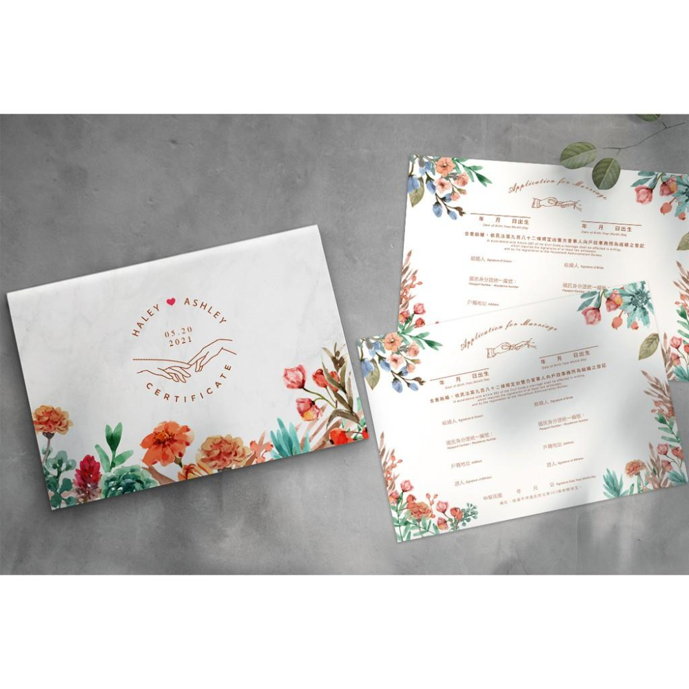 結婚證書夾 -橫式書約夾 精裝版結婚證書 一輩子的結婚禮物  ( 結婚登記用 結婚書約收藏夾) 【美好設計】-細節圖3