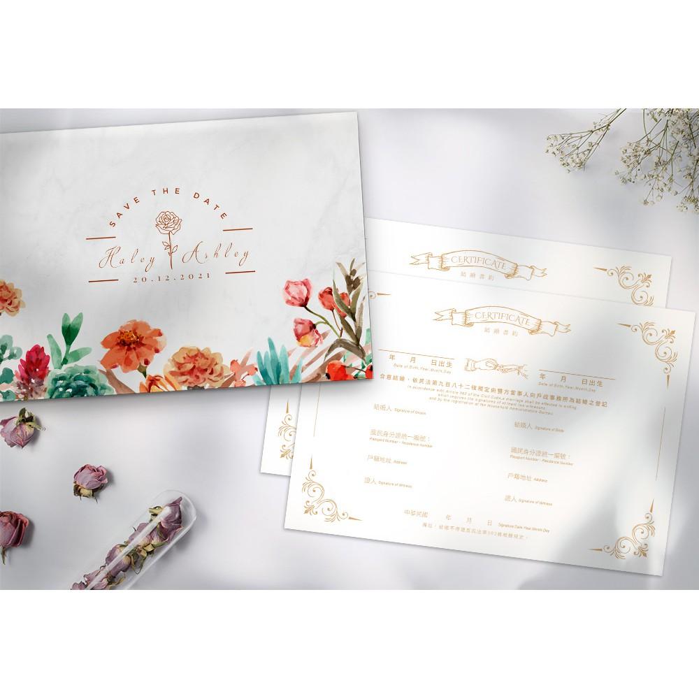 結婚證書夾 -橫式書約夾 精裝版結婚證書 一輩子的結婚禮物  ( 結婚登記用 結婚書約收藏夾) 【美好設計】-細節圖4