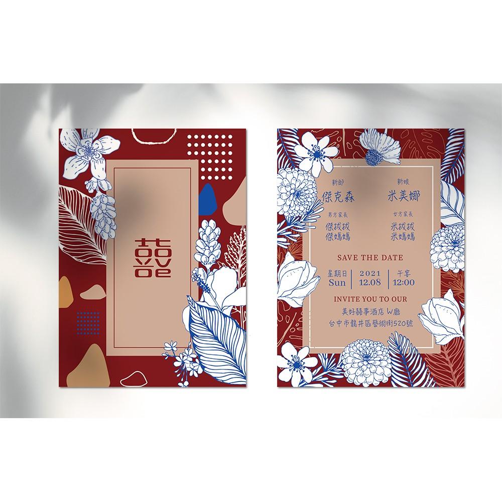 西式喜帖-大紅色系 / 可少量印製 可放婚紗照 韓式喜帖-明信片式喜帖-max美好設計-細節圖3
