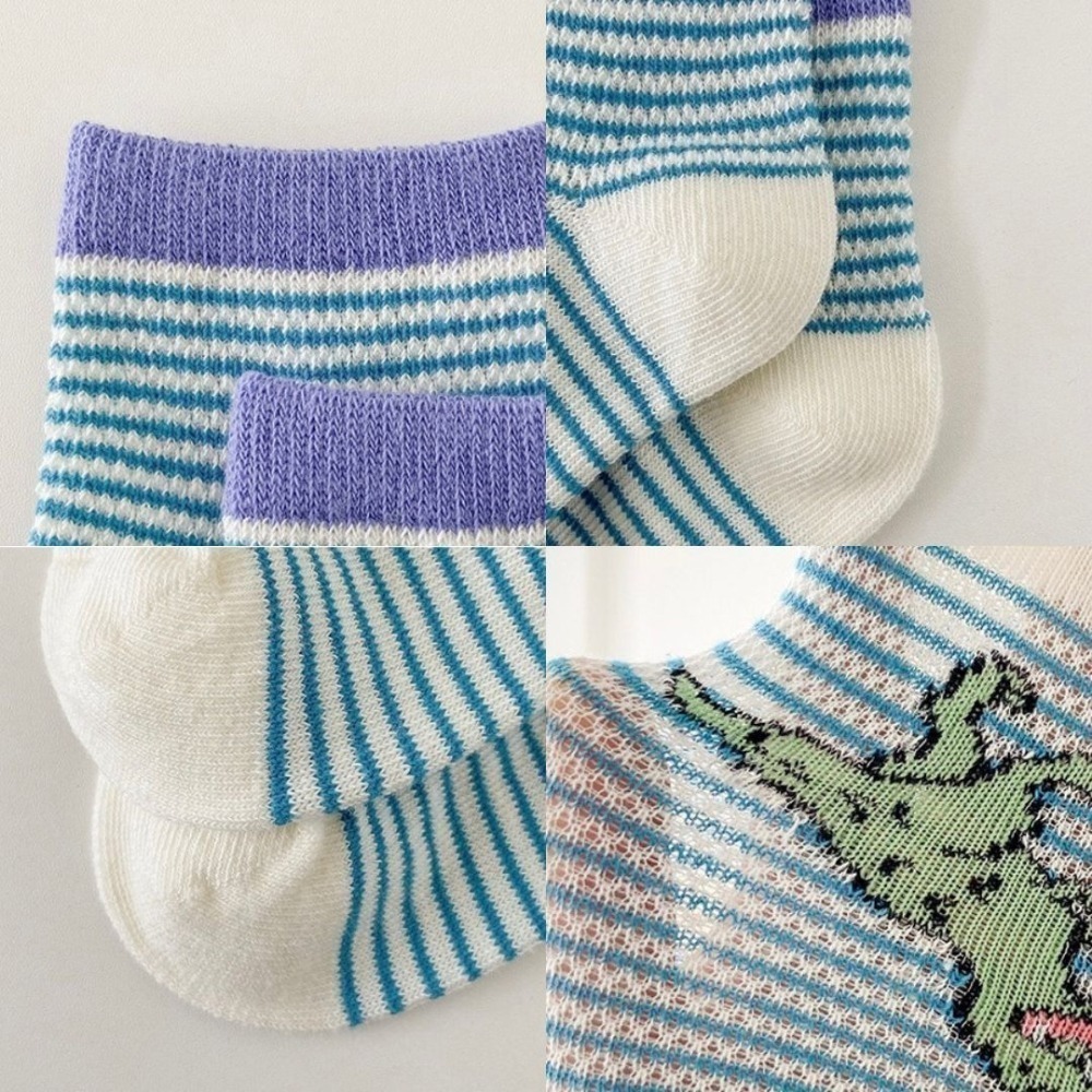 Mumuu Kids 👦🏻👧🏻 男女童襪子5入組・春夏款｜短襪 寶寶襪 兒童襪 薄款 兒童襪子 韓國-細節圖3