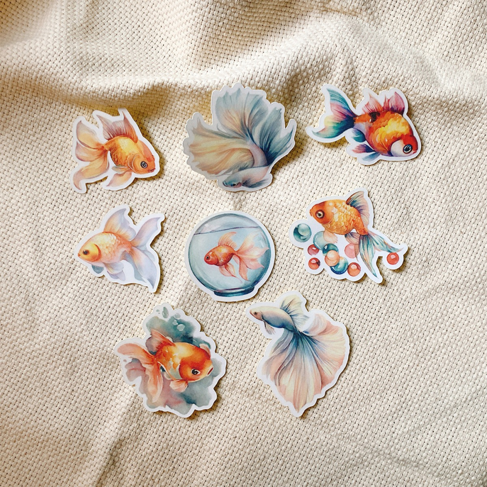 金魚鬥魚水彩風8張 A、B款-細節圖2