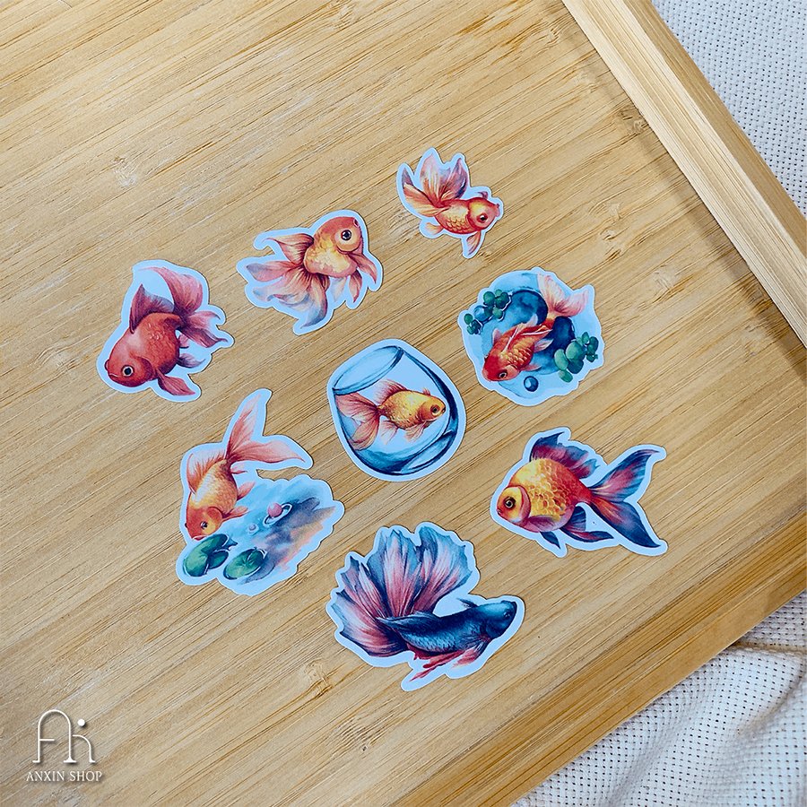 金魚鬥魚水彩風8張 A、B款-細節圖4