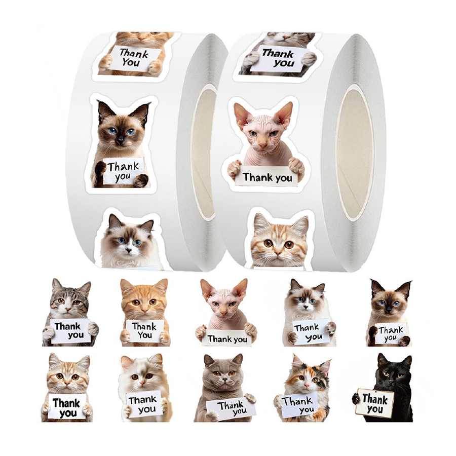 500貼貓咪感謝貼紙-細節圖3