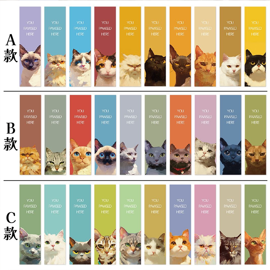 油畫風格貓咪書籤卡-細節圖2