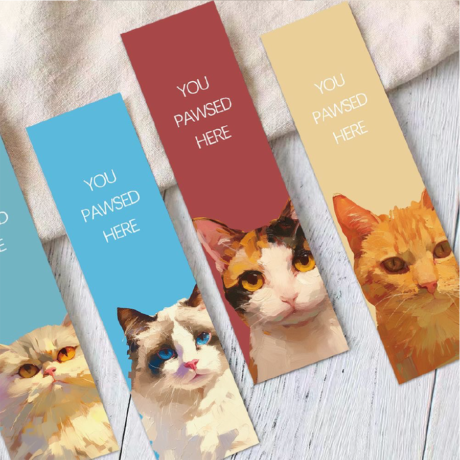 油畫風格貓咪書籤卡-細節圖4