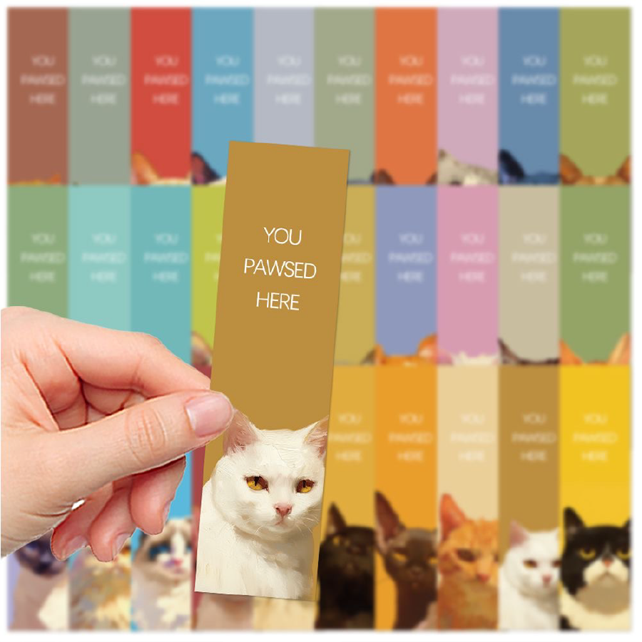 油畫風格貓咪書籤卡-細節圖5