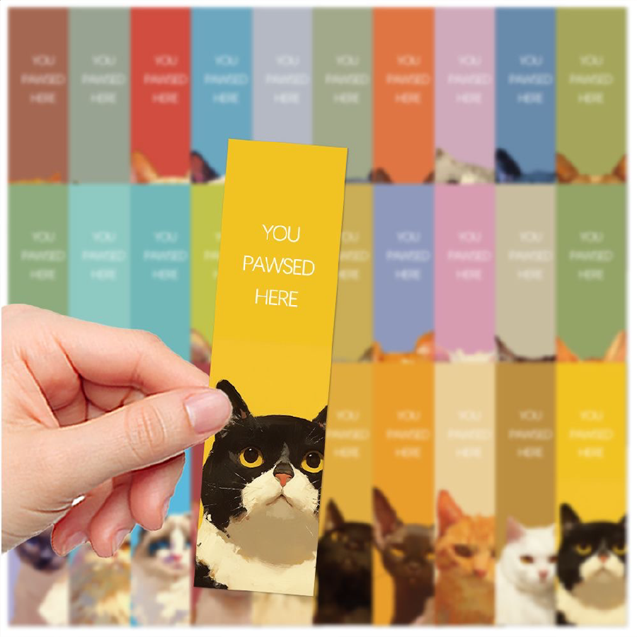 油畫風格貓咪書籤卡-細節圖7