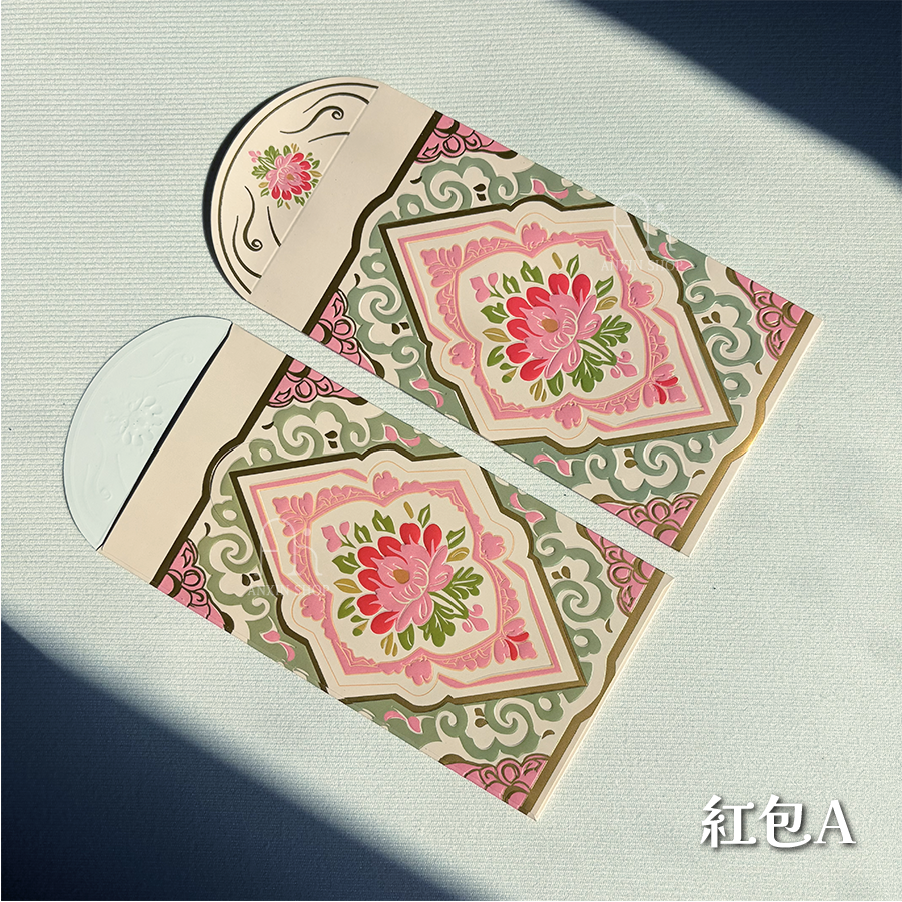 2026花磚燙金紅包袋 5入-細節圖4